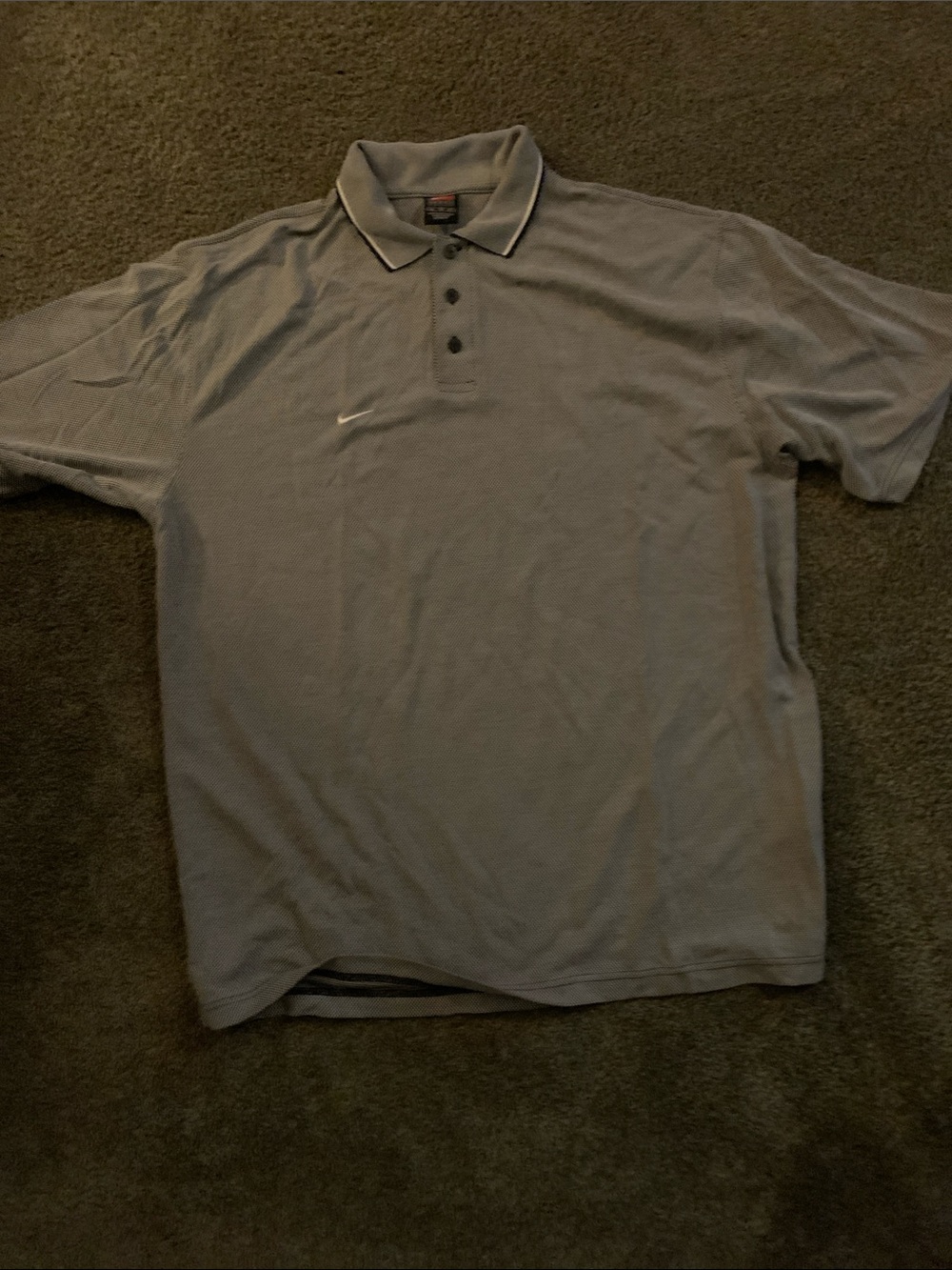 Nike Men’s Light black/whitePolo with Contrast Collar Trim
